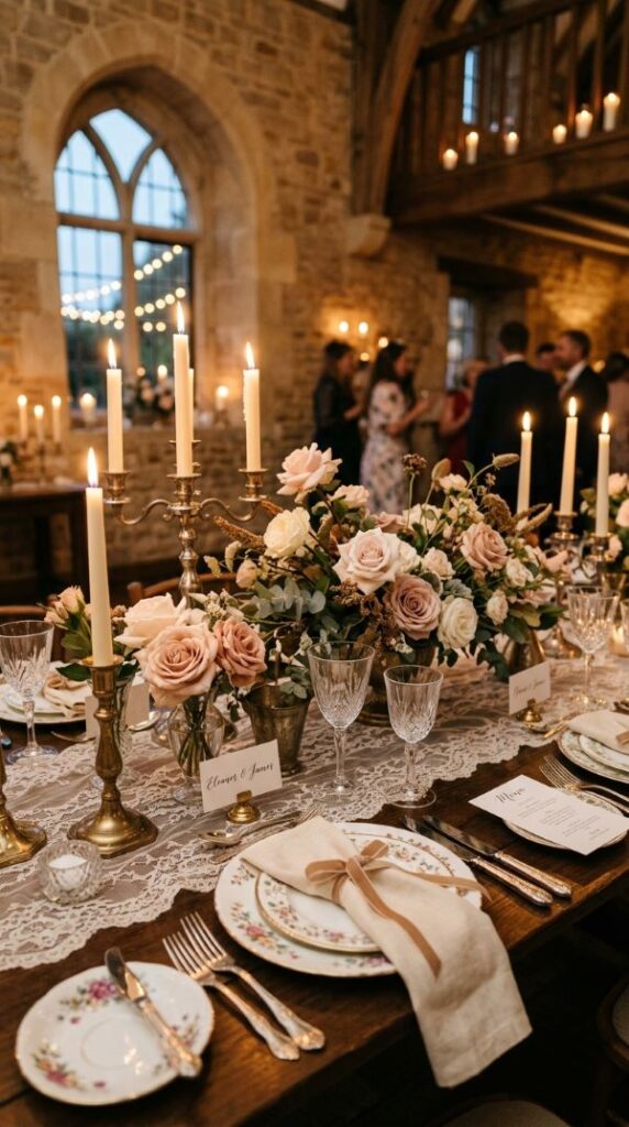 Vintage-Inspired Wedding Dinner Party