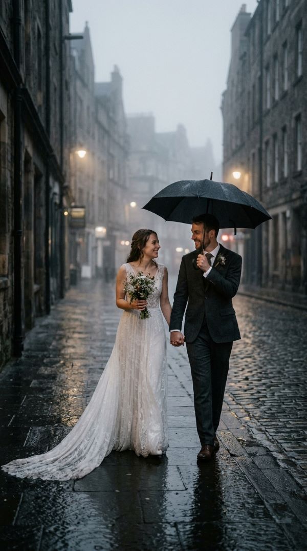 Walking Through Foggy Rainy Streets