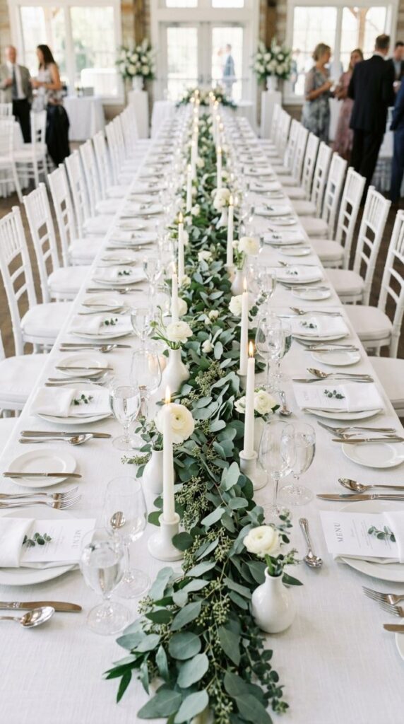 White and Eucalyptus Green