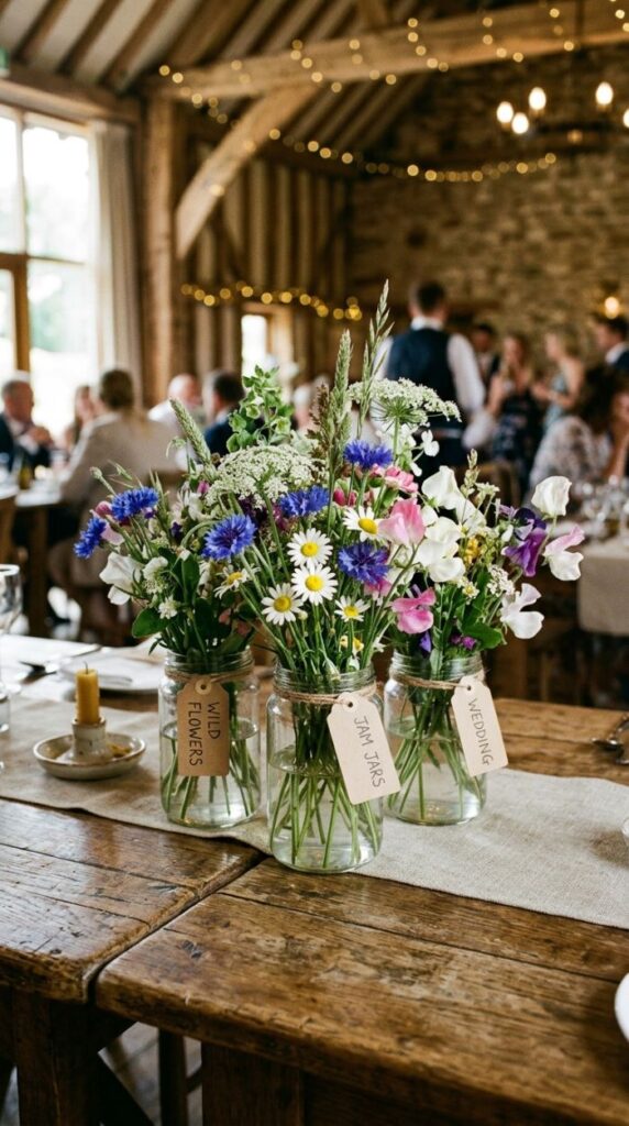 Wildflower Jam Jar Centrepiece