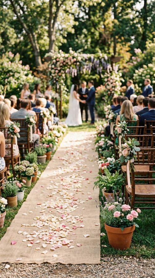 A Floral-Lined Aisle Runner