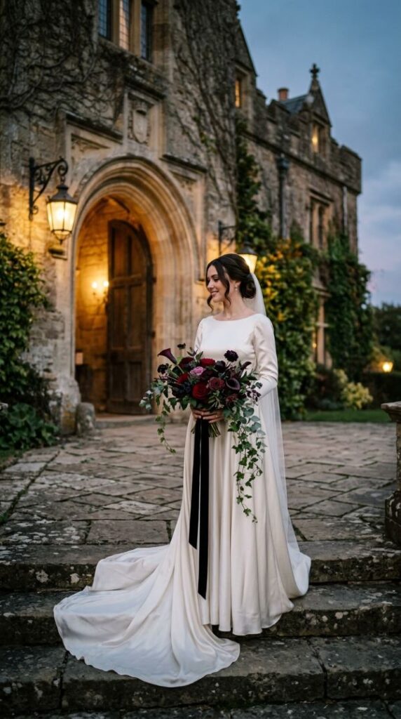 Black Ribbon Bridal Bouquet