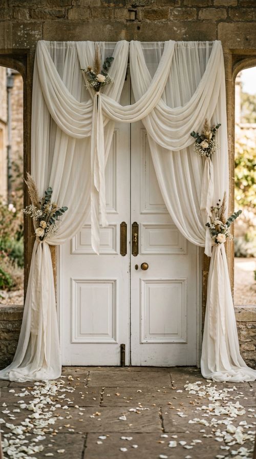 Cascading Ribbon and Fabric Draping