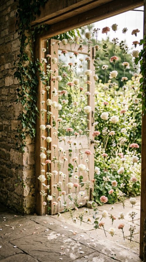 Floral Curtain Doorway