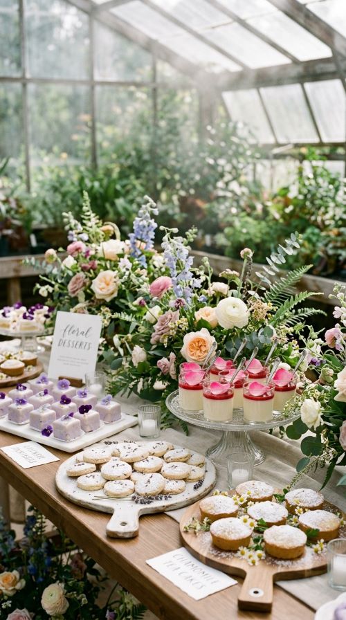 Floral-Infused Dessert Display