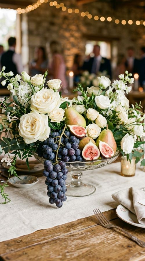 Fruit and Flower Mixed Centerpieces