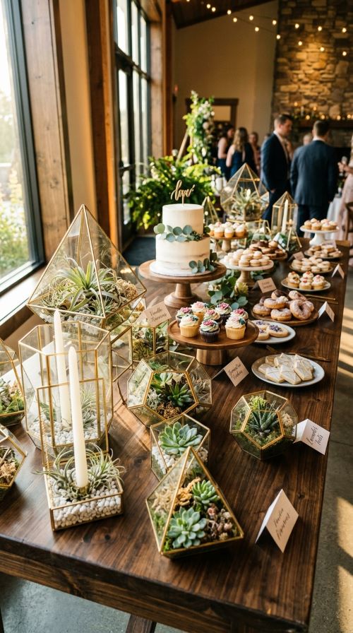 Geometric Terrariums as Centerpieces