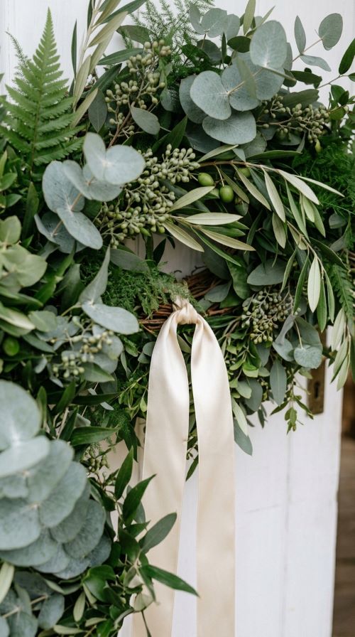 Greenery-Only Minimalist Door Wreath