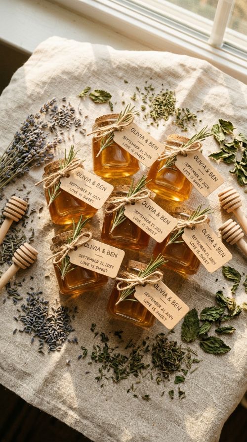 Honey and Herb Wedding Favours