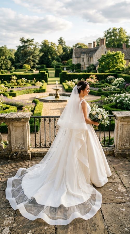 Horsehair Trim Veil for Structured Elegance