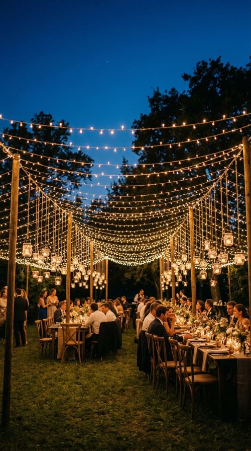 Lantern and Fairy Light Canopy