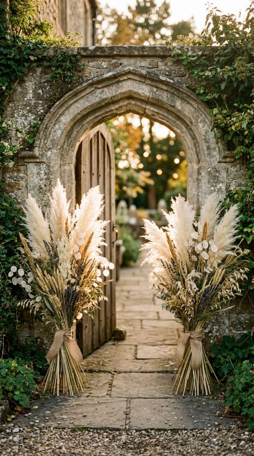 Pampas Grass and Dried Flower Bundles