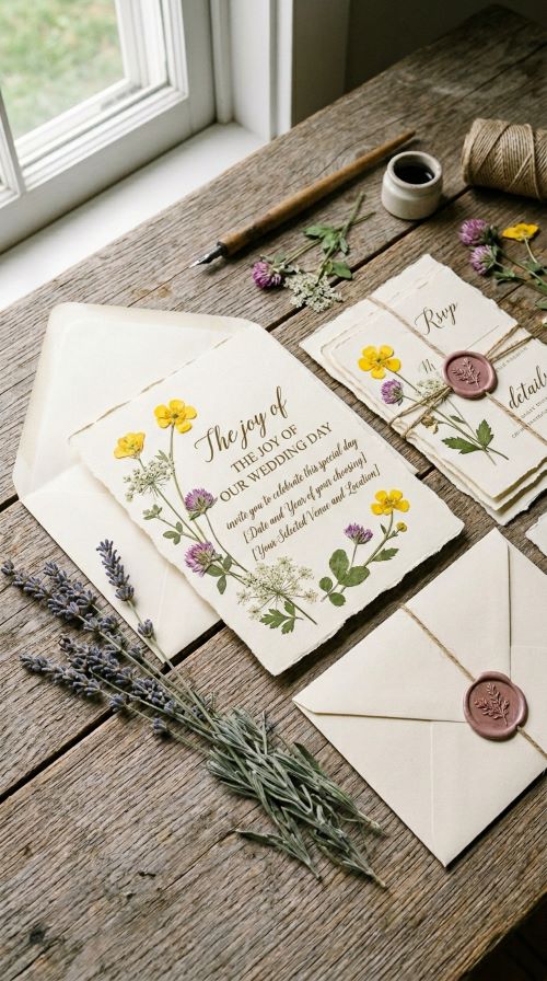 Press Wildflower Invitations