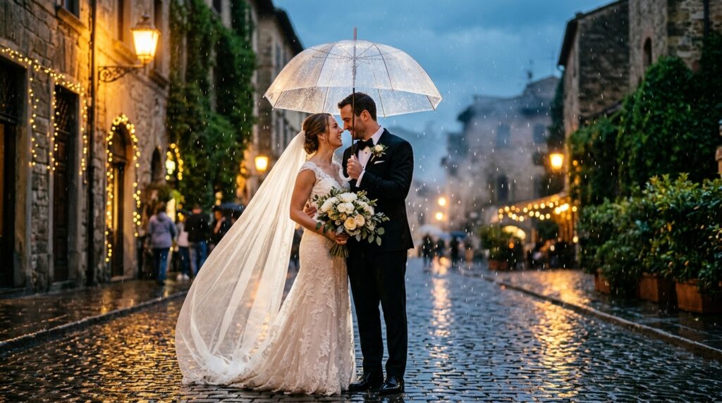 17 Rainy Wedding Photos That Feel Straight Out of a Movie
