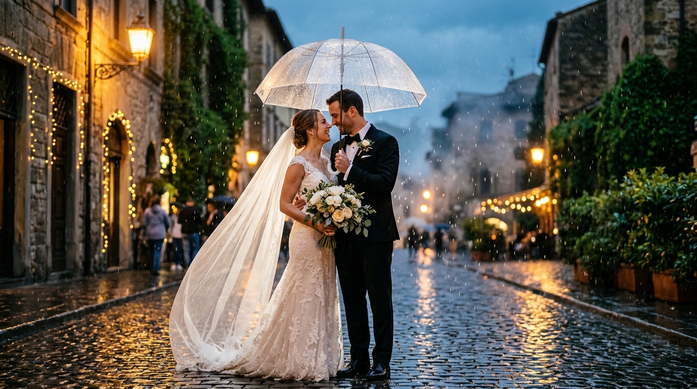 17 Rainy Wedding Photos That Feel Straight Out of a Movie