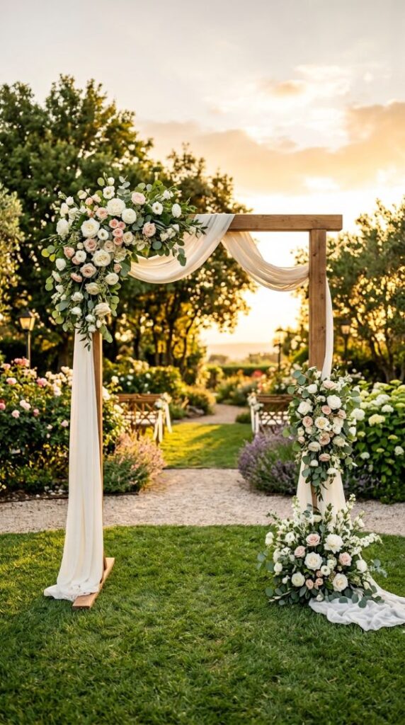 Floral Corner Arch for a Simple Yet Beautiful Look