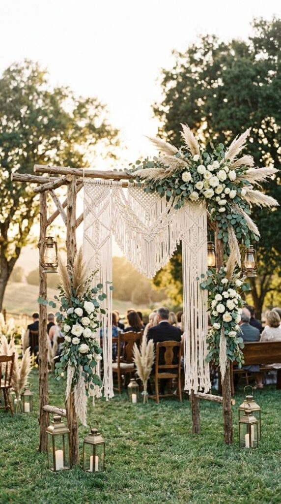 Macramé Wedding Arch for Handmade Charm