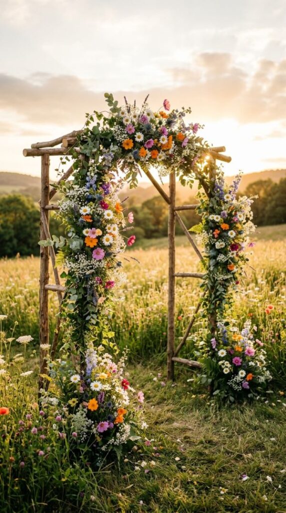 Wildflower Wedding Arch Full of Natural Color