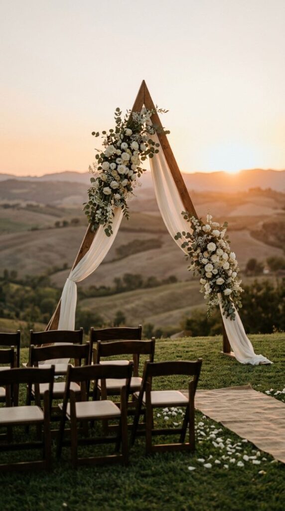 Triangle Wedding Arch for a Contemporary Style
