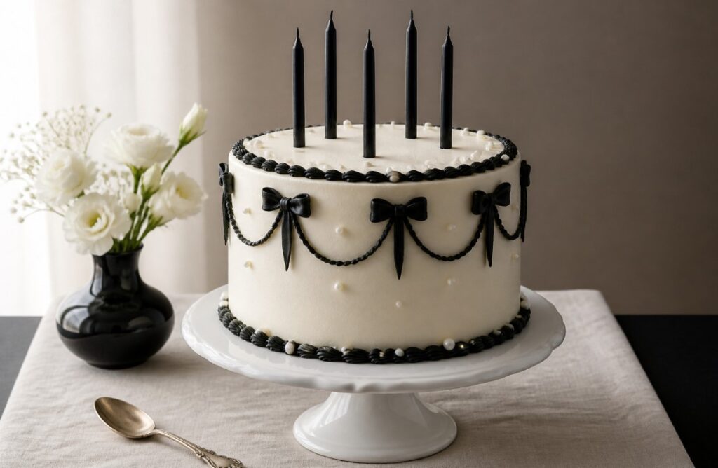 Black and White Bow Cake