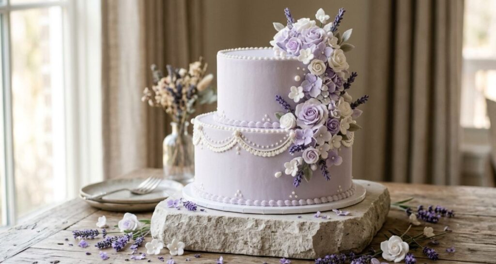 Lavender Cake With Tiny Sugar Flowers