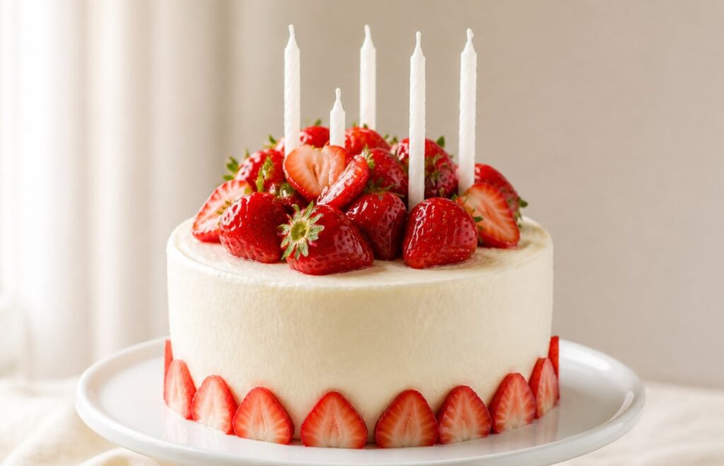 Mini Cake With Fresh Strawberries