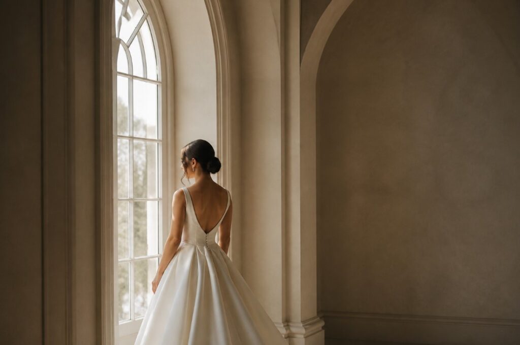 Pose the Bride Beside a Dramatic Window
