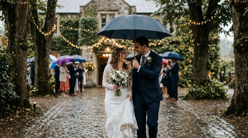 Rainy Wedding Photos That Feel Straight Out of a Movie