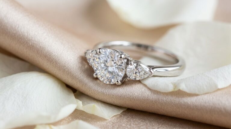 Three-Stone Ring With Birthstone Sides